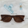 Retro cat-eye sunglasses with dark brown frames and 15cm width specifications - Transparent Dark Tea