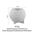 Translucent rose flower cluster silicone mold for candles, 8.2x6.8x5.7cm size - 8cm Flower Cluster