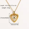 Detailed specs of heart evil eye necklace with 40+5cm chain length and 21mm pendant size - Heart Evil Eye Style (Style 1)