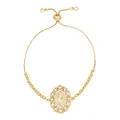 Bracciale regolabile placcato oro 18K Vergine Maria con zirconi scintillanti - Stile brb94-A-Vergine Maria Ovale Classica