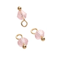 Light pink faceted 4mm glass bead charms with gold metal loops for DIY jewelry - Bicone Bead / Light Pink