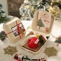 Handmade red plush felt glove Christmas tree ornament with bell in eco gift box - Style 12 (Boxed Red Glove)