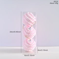 Set of 3 pink and white striped foam Christmas tree hanging balls in clear gift box - Light Pink