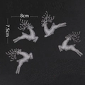 Set of four transparent acrylic reindeer ornaments with textured finish, size 8x7.5cm - Transparent Christmas Beaded Deer Ornaments 8cm (Set of 4)