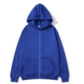 Unisex bright royal blue zip-up hoodie with drawstring hood and kangaroo pockets - S / Royal Blue