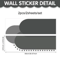Boheemse boog PVC muurstickerset in neutrale grijstinten met afmetingen erbij - Minimalistische Grijze Serie (UV24Y11840T_R) / 99x30CM Set van 2 Vellen
