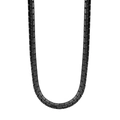 Detail shot of the black titanium steel weave chain necklace for men with glossy finish - 4mm-45cm / Black