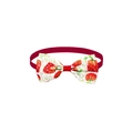 Adjustable pet bowtie with orange pumpkin pattern and red strap for cats and dogs - Red Knot Pumpkin Vine