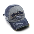 Vintage washed baseball cap in grey and blue with Rock Shark 1969 embroidery - Grey & Blue (H)