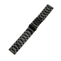 Cinturino in acciaio inossidabile nero a tre maglie con chiusura pieghevole per orologio - 20mm / Nero (Cavo)