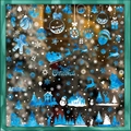 Light blue watercolor Christmas window stickers with Santa, reindeer and snowflakes - [14 Sheets Full Set] BQ(400-413)