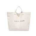 Borsa tote minimalista in tela bianca con stampa TOTE BAG per lo shopping quotidiano - Bianco