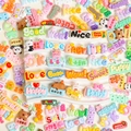 Colorful resin charms with Capybara Panda Baby Love letters for DIY shoe and hair crafts - Word Plate Collection Mixed