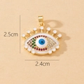 Detailed macro view of an Evil Eye pendant with colorful zircons and 2.5cm dimensions - Gold Exotic Evil Eye Colorful Zircon Pendant (Q)