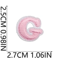 Pink embroidered letter G patch with white border, mini size for clothing DIY decor - G (Pink)