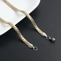 Flat 18k gold plated stainless steel curb chain necklace in silver and gold tones - 0.5cm x 50cm / Two-tone (Gold & Silver)