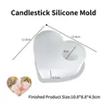 Detailed heart-shaped silicone candle holder mold with precise dimension markings - Heart