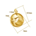 Perla dorata in acciaio inox a foro largo con occhiello per gioielli DIY, diametro 8mm - 10.5x8x5mm / Oro