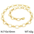 Collana a catena con maglie dorate in acciaio inossidabile da 710x10mm e un peso di 42g - Oro 710x10mm(KN228746-Z)
