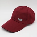 Quick-dry breathable sport baseball cap in wine red with minimalist letter patch - Adjustable / Wine Red with Label