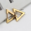Minimalist golden stainless steel triangle hoop earrings in 18mm geometric design - Large Triangle 18mm Gold