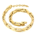 Collar hip hop de eslabones de grano de café dorado con cierre de mosquetón ajustable - Dorado