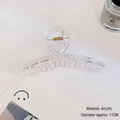 Minimalist clear acrylic hair claw clip 11cm diameter for thick hair stylish accessory - Crossed / 11cm / Clear