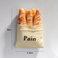 3D French Baguette resin fridge magnet Bread Pain design 6cm x 4.3cm kitchen decor - Baguette Bread Bag