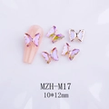 Purple crystal butterfly nail charms with gold metal edges for DIY manicure designs - Shadow Purple + Rose Gold Base