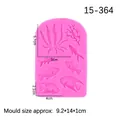 Roze siliconen vorm met koraal en vissen voor fondant en klei handwerk 14x9,2cm - Roze