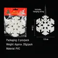 Zwei Stück 12 cm weiße Glitzer-Weihnachtsschneeflocken aus PVC mit Aufhängeschnüren - Schneeflocke Stil (W1-29)