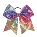 Élastique à cheveux avec nœud en paillettes arc-en-ciel et dégradé brillant coloré - Arc-en-ciel