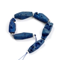 Octagonal blue geode agate beads with sparkling crystals for jewelry making - Octagonal 8-12*30-35mm (6 Pcs) / Electroplated Blue