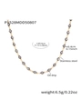 Gold stainless steel evil eye necklace with black and white enamel beads in a U-shape - Simple Black Enamel Gold-Tone Necklace (P1528, 45+5cm) / Black