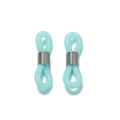 Sky blue silicone anti-slip eyewear chain connectors with metal adjustable coils - Sky Blue / Silver Metal Ring