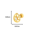 Detail showing the exact dimensions 0.85cm by 0.67cm of the gold opal drop earring - 4# / Gold Yellow