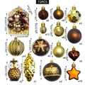 Lot de 72 décorations de sapin de Noël or et bronze avec étoiles cœurs et hiboux - Style Hibou Café Or