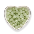 8mm lichtgroene jade-look glazen ronde kralen in een keramische schaal voor DIY - 30 kralen / Porseleingroen