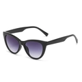 Occhiali da sole cat-eye neri con lenti viola sfumate e montatura elegante e chic - Montatura Nera Grigio Sfumato