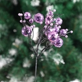 Sparkly purple glitter berries on a decorative branch for Christmas tree decor - 29CM / Light Purple