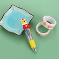Christmas bear 4-color retractable ballpoint pen with yellow grip on green background - Christmas Series 7-Yellow Stocking