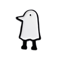 Minimalist white ghost long-neck bird enamel badge in high-quality metal alloy - Minimalist Long-Neck Bird (XZ8339)