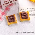 Miniature resin toast toy set for DIY hair clips with realistic texture, 2.1cm size - Capybara Bread