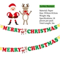 Detail of 3m Merry Christmas paper banner showing 20x15cm letters with Santa and reindeer - Red Green Merry Christmas Letter Banner (Letter Banner)