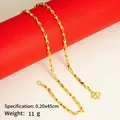 Gold-plated sand gold necklace with twisted links, 0.20x45cm size and 11g weight - 2.0mm Ingot Chain