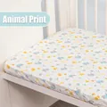 Fitted crib sheet featuring colorful cartoon lions, elephants, and giraffes print - Elephant / 120*60cm