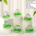 Acrylic panda pumpkin carriage drifting bottle with liquid sand ocean ornament - Panda Pumpkin Carriage Pen Holder