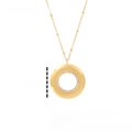 Polished 18K gold-plated stainless steel round pendant necklace with crystal inlay - Gold Round (NMSN-A1210-1)