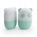Panda-shaped facial ice roller set in mint green and dragon fruit white silicone - Panda Style-Light Green