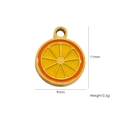 14K gold stainless steel orange slice pendant charm with enamel details for DIY jewelry - 26 Enamel Orange Slice